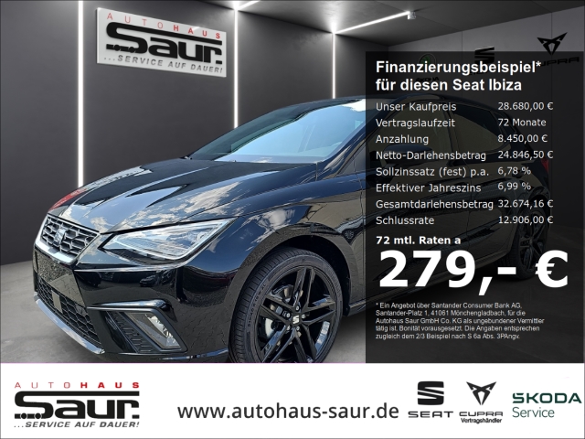 Seat Ibiza FR Black Edition 1.0 TSI DSG KESSY SHZ RÜCKFAHRKAMERA PDC