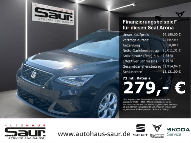 Seat Arona FR 1.0 TSI DSG RÜCKFAHRKAMERA VOLL LED SHZ NAVI KESSY FULL LINK