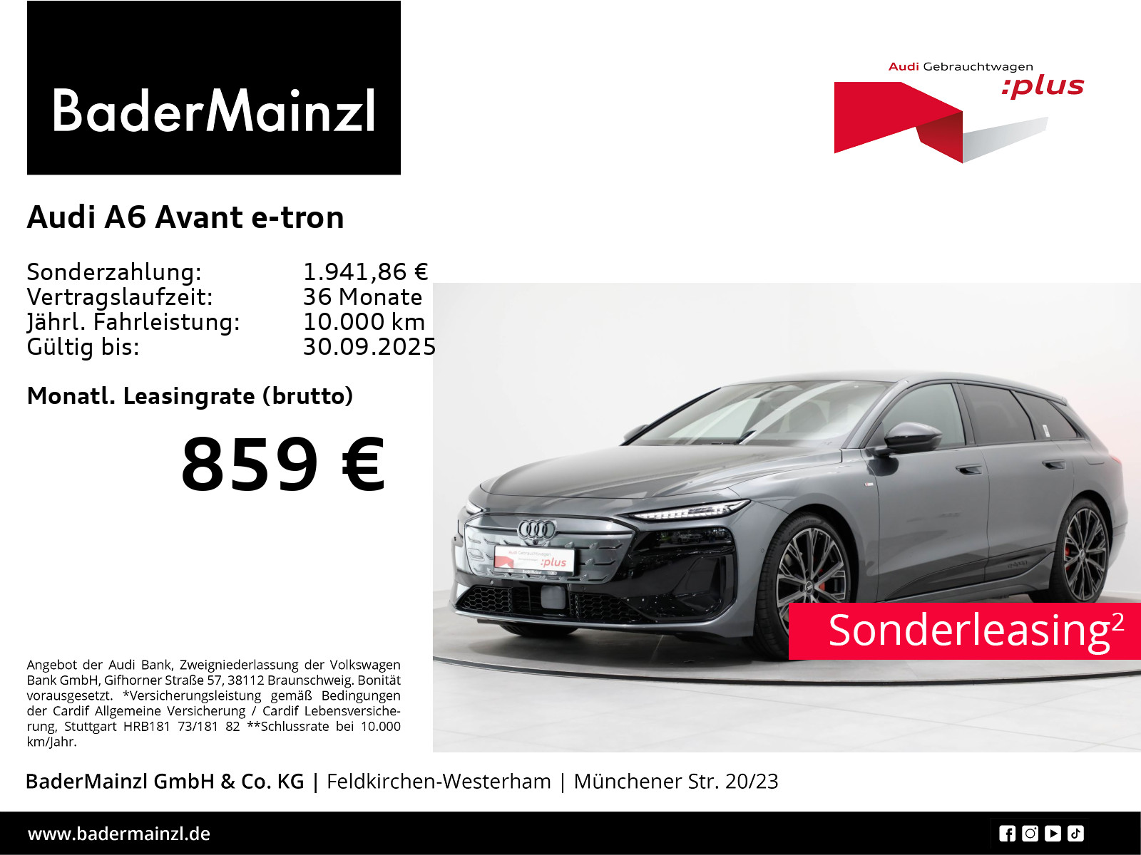 AUDI A6 Avant e-tron quattro AHK Matrix HUD 360° B&O