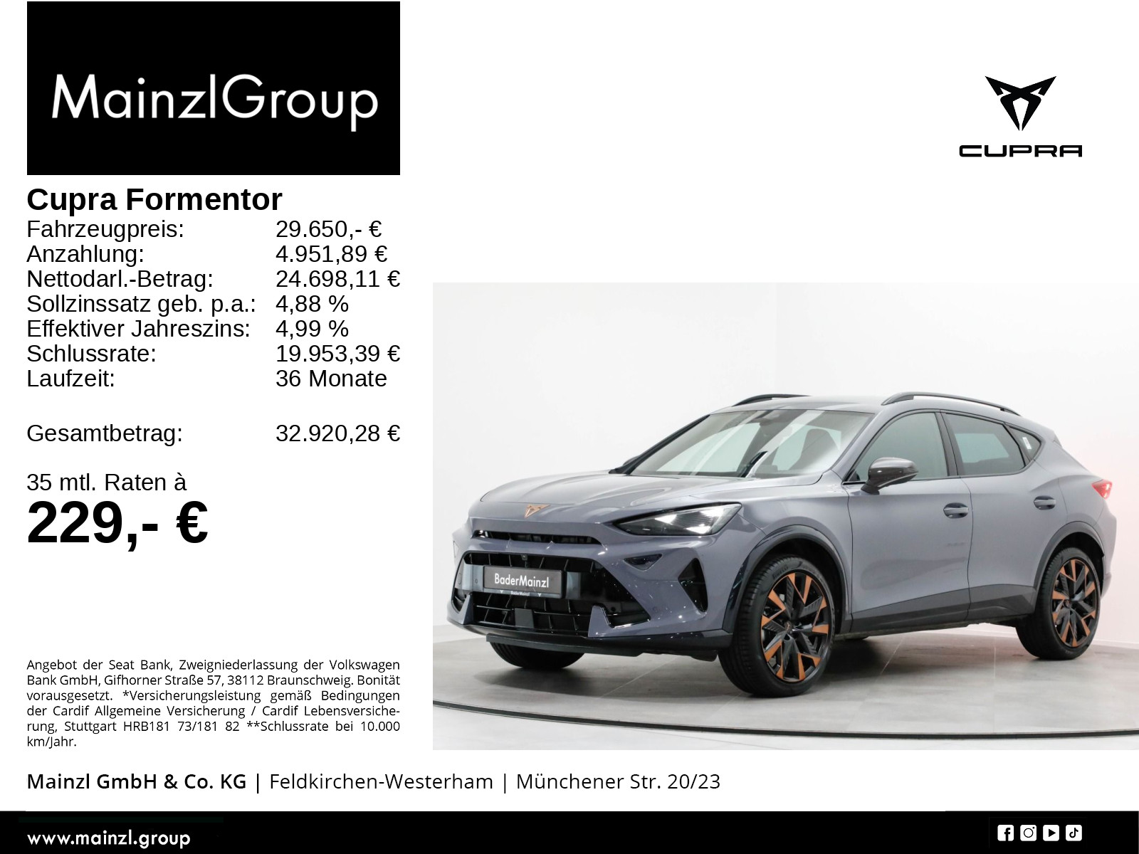 Cupra Formentor 1.5 TSI Navi Kam. LED SHZ Keyless ACC