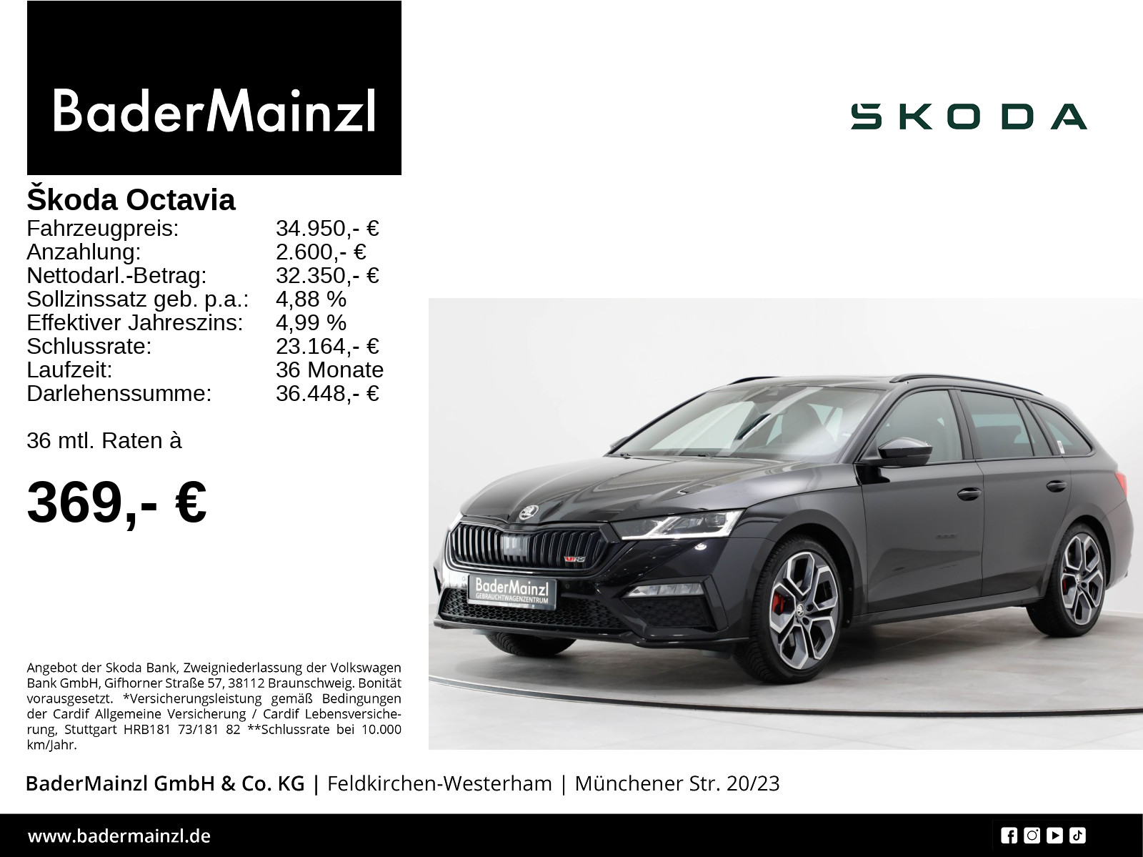 SKODA OCTAVIA COMBI RS 2.0 TSI DSG LED HUD Pano Kessy