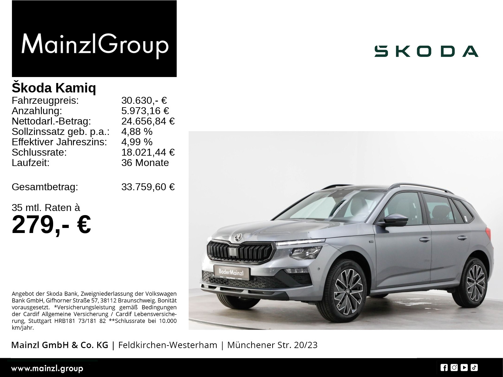 SKODA KAMIQ 1.5 TSI DSG Tour Matrix Kam. Pano Virtual