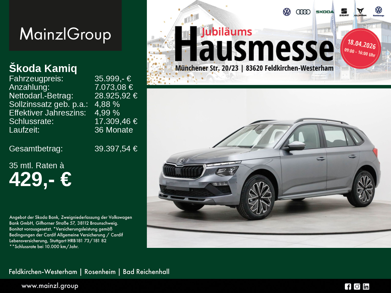 SKODA KAMIQ Balance 1,0 TSI 85 kW 7-Gang-DSG
